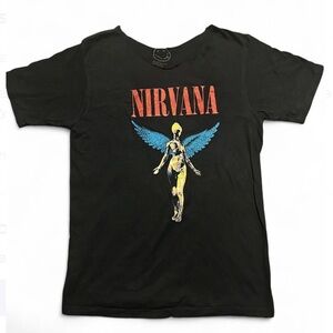 NIRVANA Black Tee with Colorful Graphic